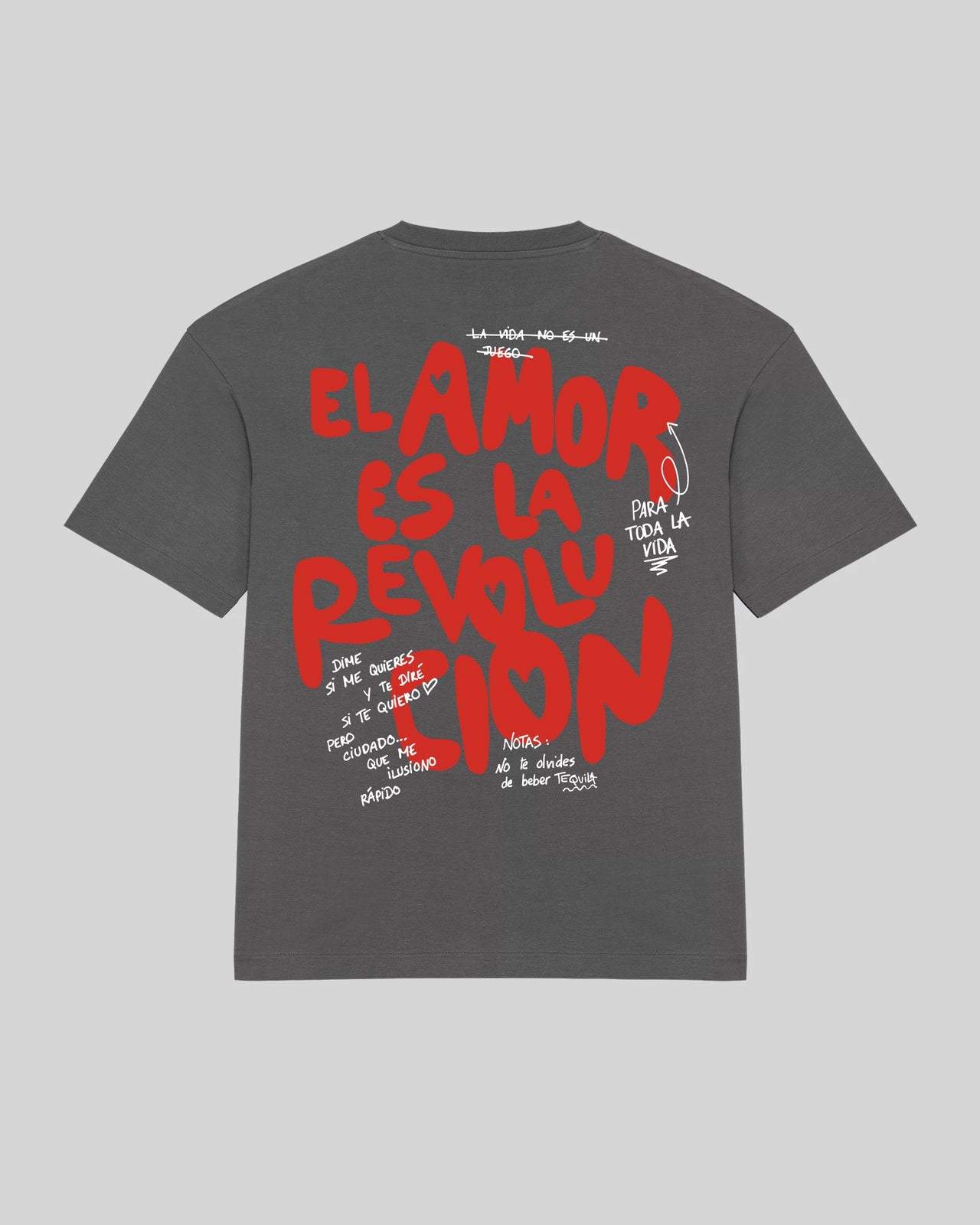 Tee-shirt « El amor es la revolucion » - Gris